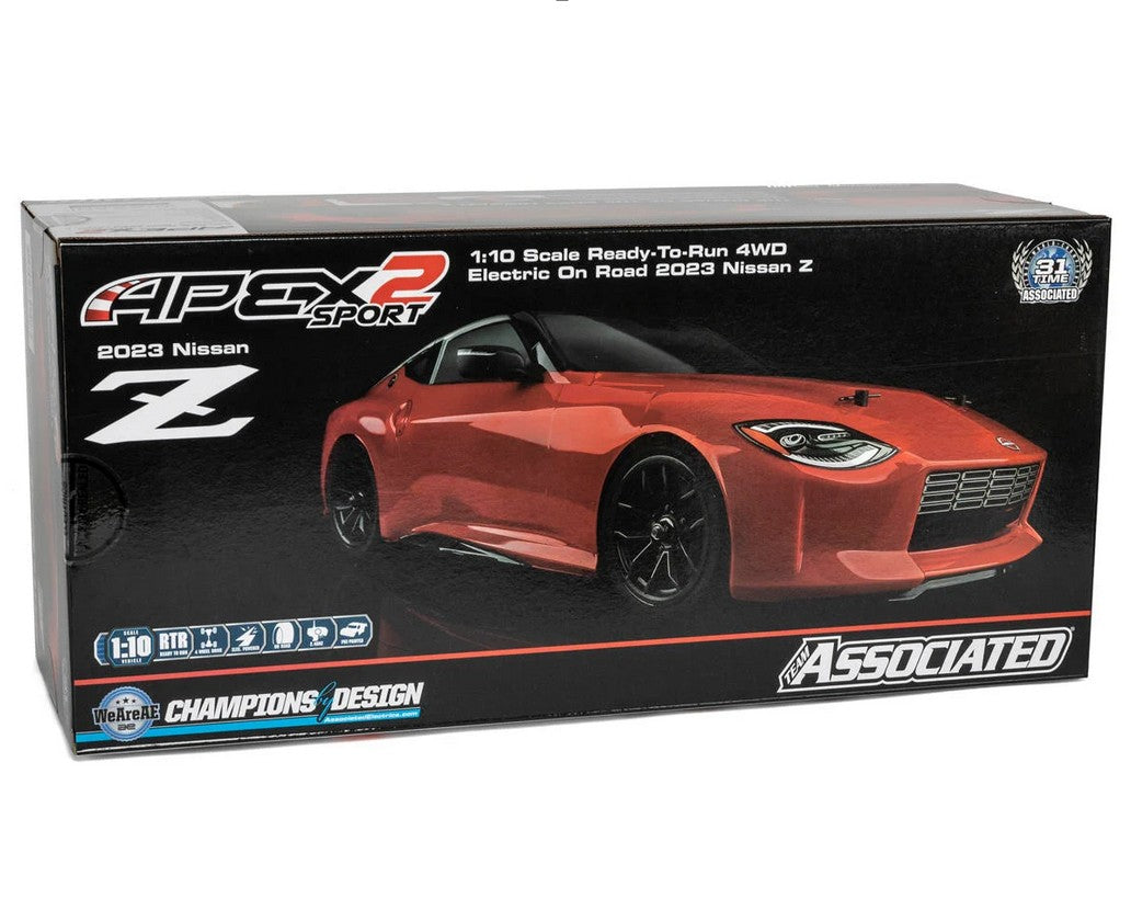 Team Associated Apex2 Nissan Z Sport — RTR 1/10 Electric 4WD (Red) w/2.4GHz Radio
