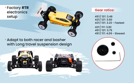 HobbyPlus Speck B 1:24 2WD Buggy - Razor Orange - Battery & Charger INCLUDED