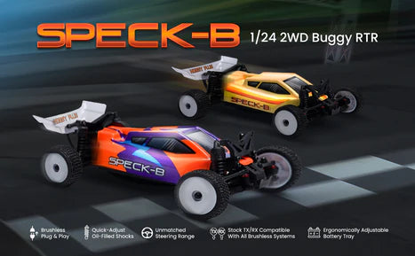 HobbyPlus Speck B 1:24 2WD Buggy - Razor Orange - Battery & Charger INCLUDED