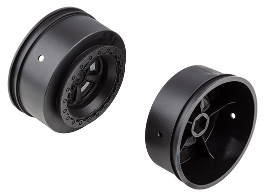 Team Associated DR10 Drag Slick Wheels (Rear) Black