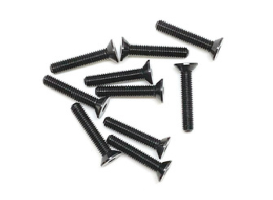 Racers Edge Aluminum Alloy Flat Head Screw 3x14mm Black (10pcs)