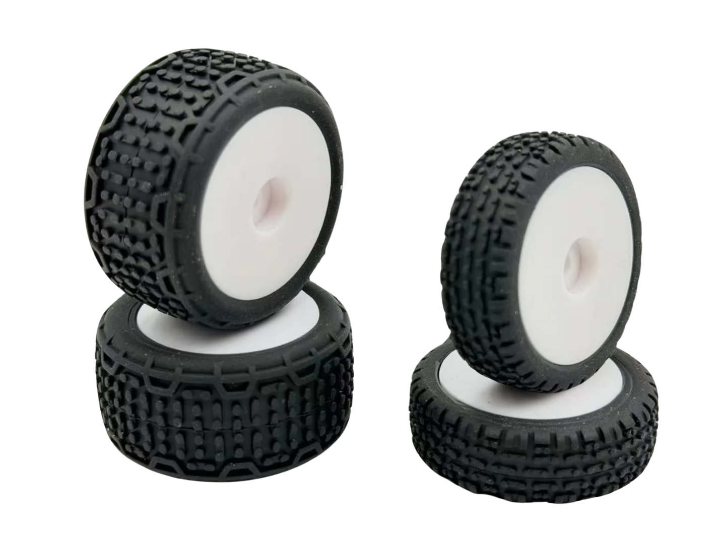 HobbyPlus Premounted Front / Rear Tires (White) - Speck B