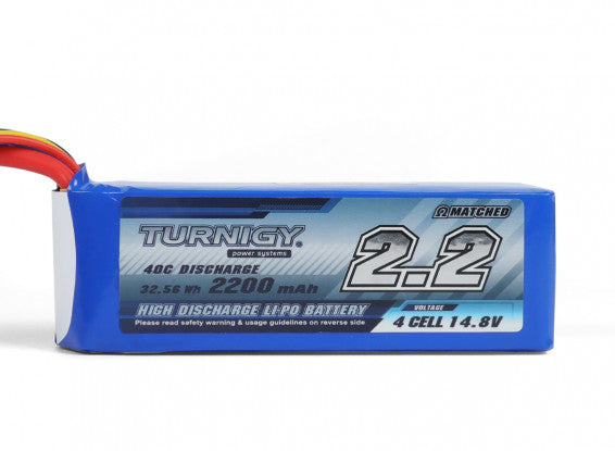 Turnigy 4s 2200mAh 14.8V 40C LiPo Battery Pack w/XT60